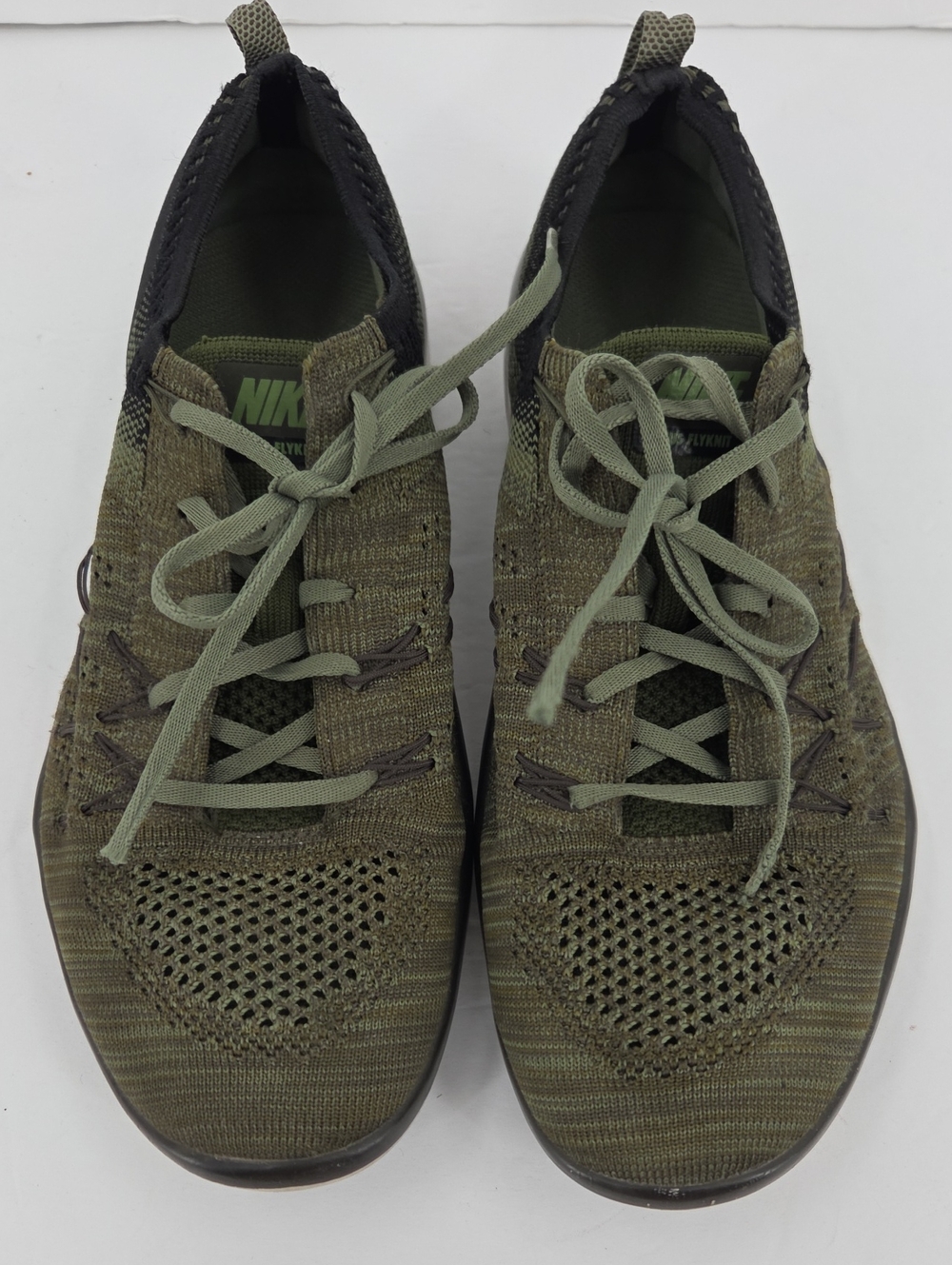 Nike Flyknit Olive Green Athletic Shoes